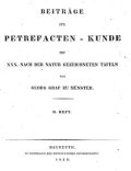 Georg Graf zu Münster - Beiträge zur Petrefacten - Kunde